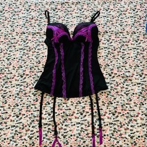 NWT Black & Purple Lingerie Corset